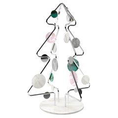 Christmas Tree Decorative Sculpture Marble Onyx Steel Collectible Design Italy