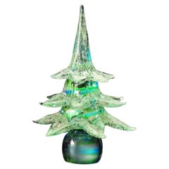 Vert arbre de Noël fabriqué en verre de Murano soufflé artistique