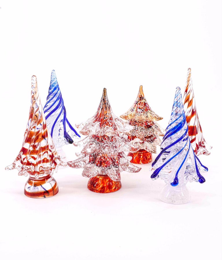 Christmas Tree Made in Artistic Blow Murano Glass For Sale at 1stDibs
