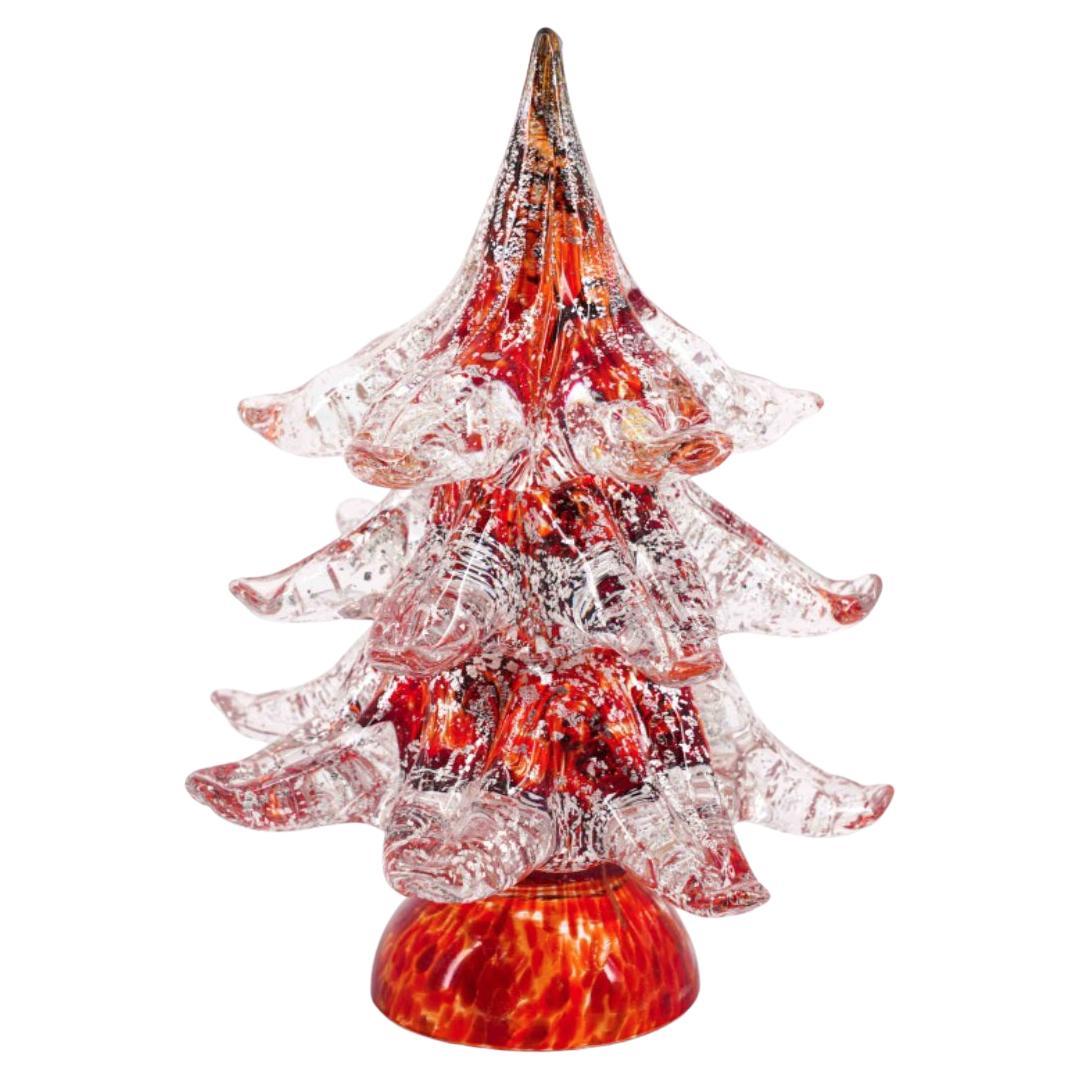 Christmas Tree Red Made in Artistic Blow Murano Glass