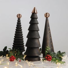Christmas Tree Set with Bronze Head, Large, Black