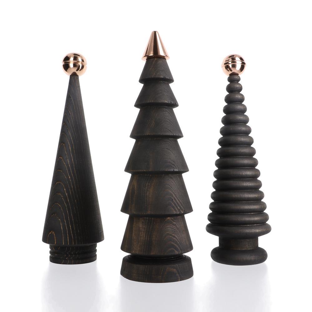 Minimalismo Albero di Natale con testa di bronzo, grande, nero in vendita