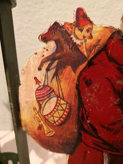 Albero di Natale tedesco vintage in ferro Folk Art .