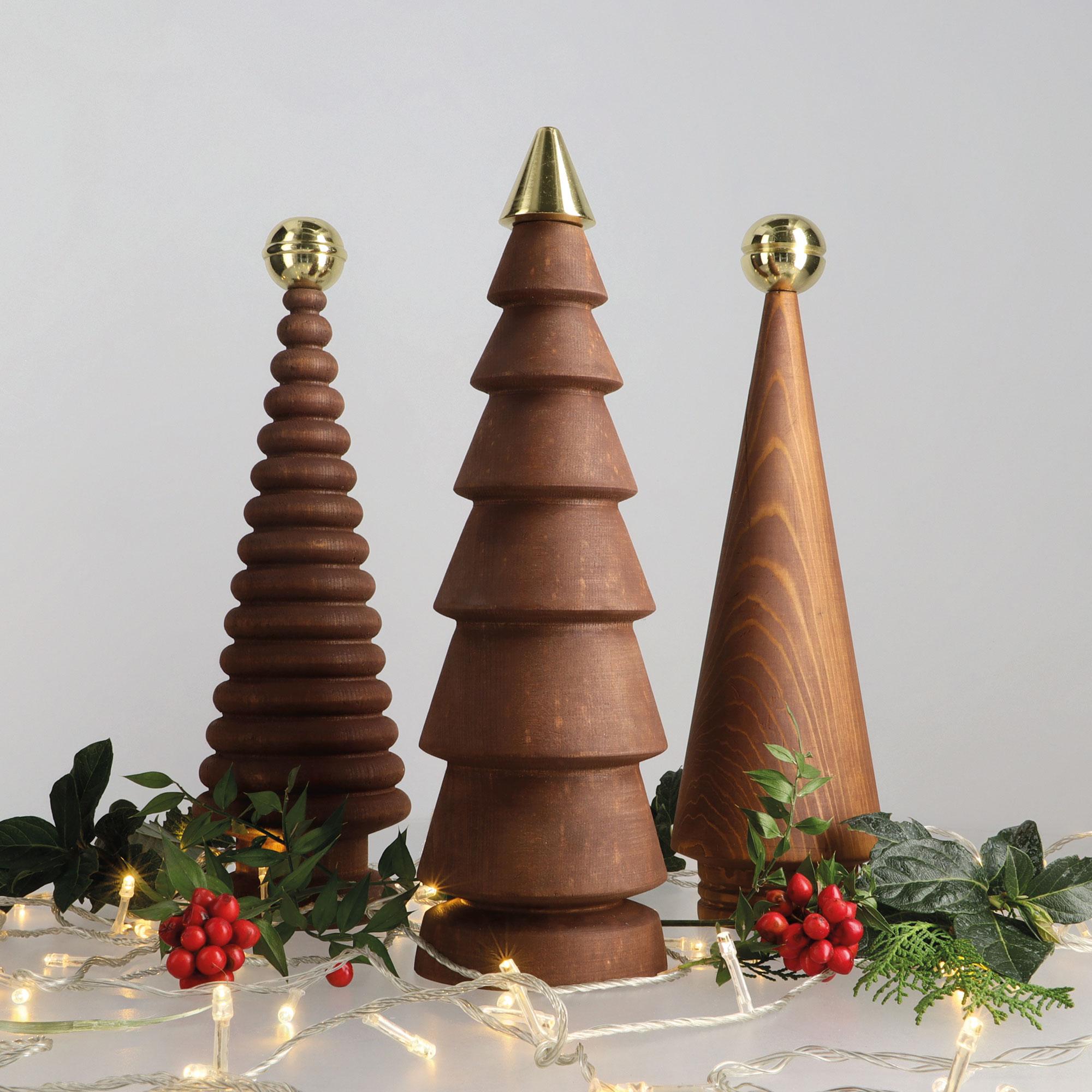 Minimalismo Albero di Natale con testata in ottone  Grande, Marrone, Cedro in vendita