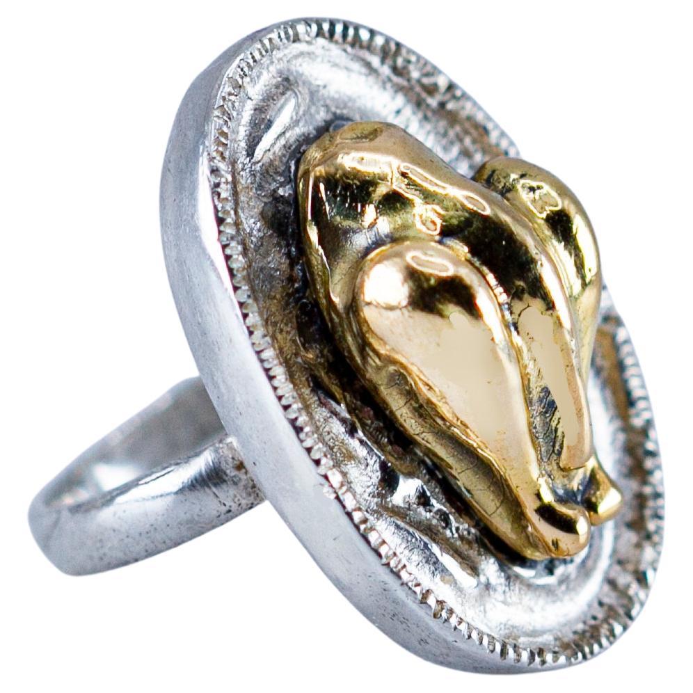 "Christmas Turkey" Ring by Binliang Alexander Peng, 18k gold and Silver.  For Sale