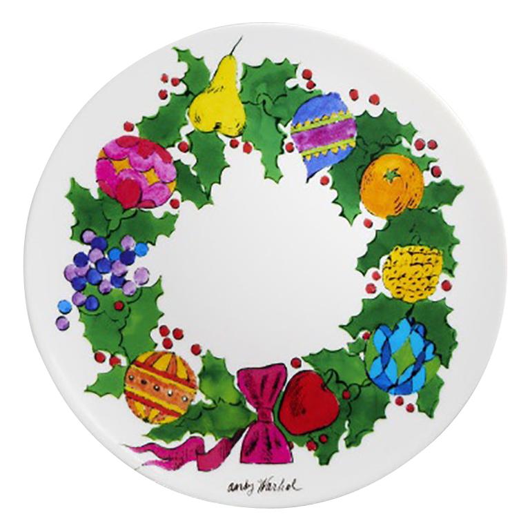 Christmas Wreath Plate after Andy Warhol