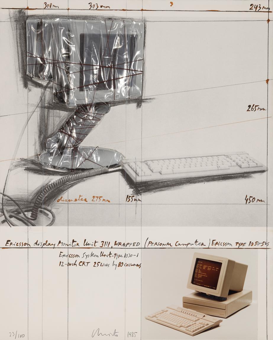 "Ericsson Display Monitor Unit 3111, Wrapped" (Project for Personal Computer) - Mixed Media Art by Christo and Jeanne-Claude
