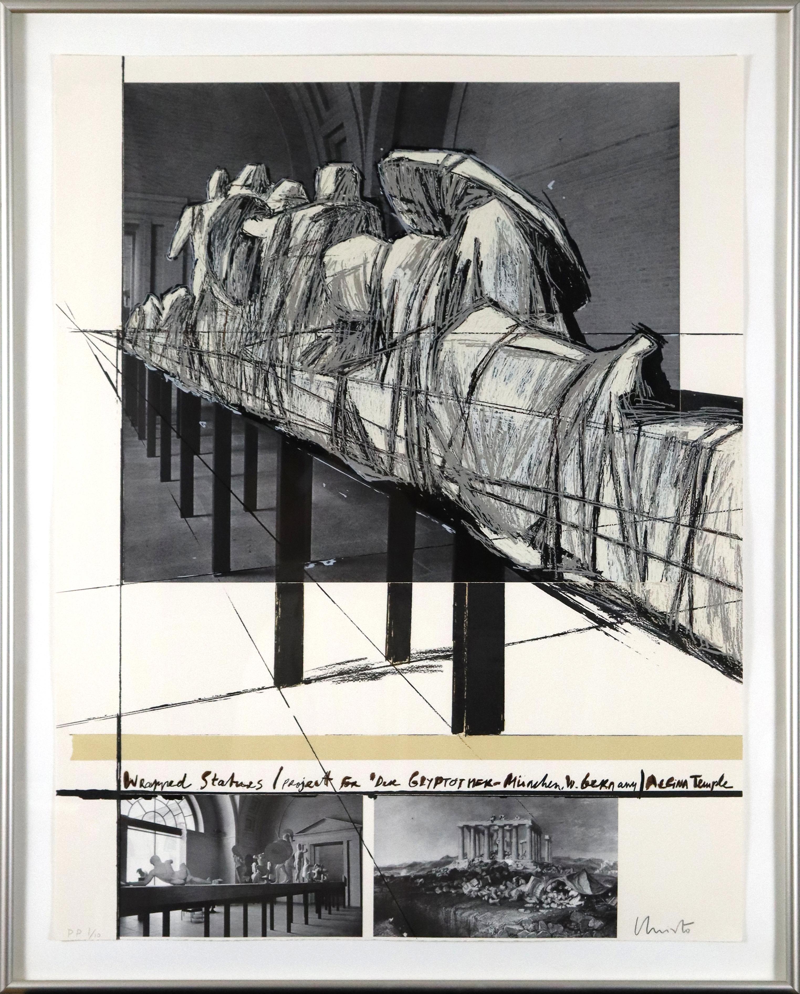 Wrapped Statues/West Germany - Modern Mixed Media Art by Christo and Jeanne-Claude