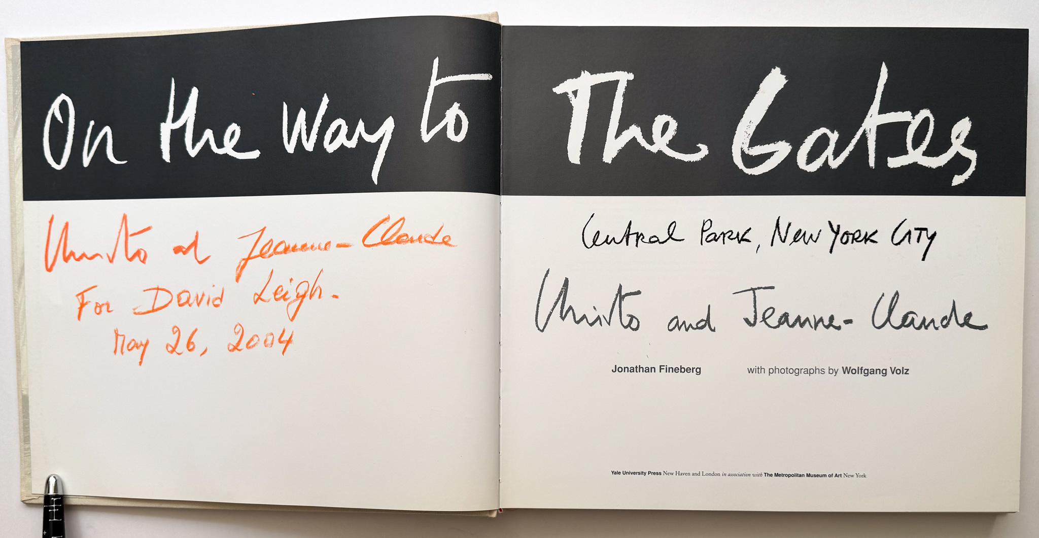 First edition monograph on the lead-in to the hanging of The Gates in Central Park in April 2004, published ahead of the installation itself and in conjunction with an exhibition at the Metropolitan Museum of Art. Reproduces hundreds of preparatory