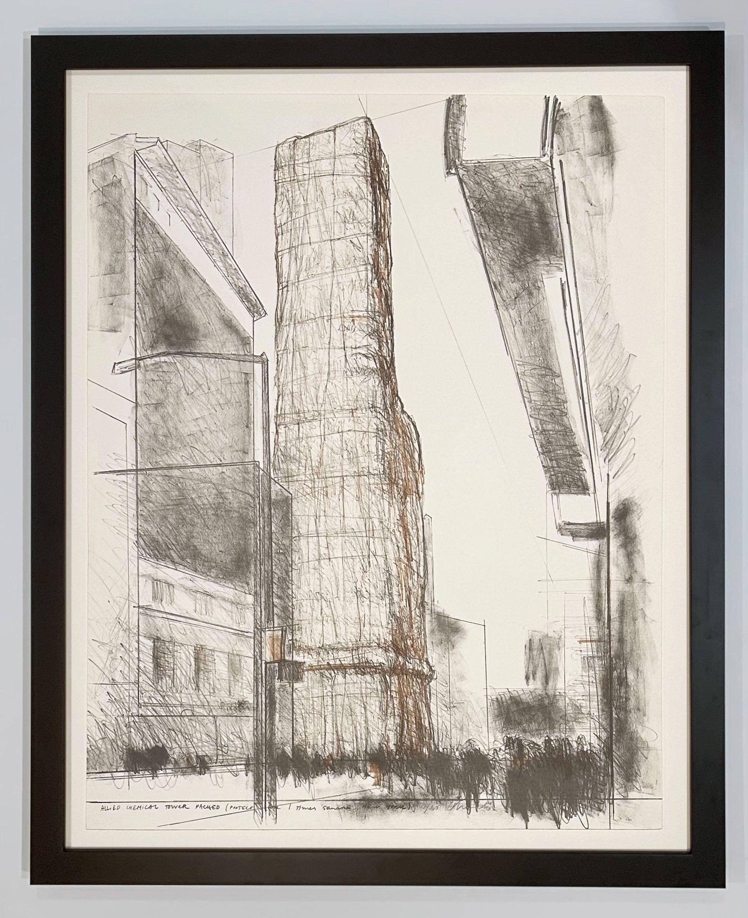 Allied Chemical Tower, Packed, Project for Number 1, Times Square, New York - Print by Christo and Jeanne-Claude