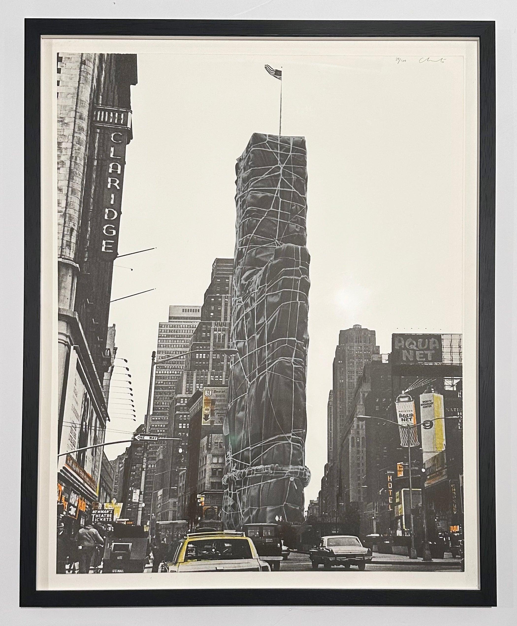 Allied Chemical Tower, Packed, Project for Number 1, Times Square, New York - Print by Christo and Jeanne-Claude