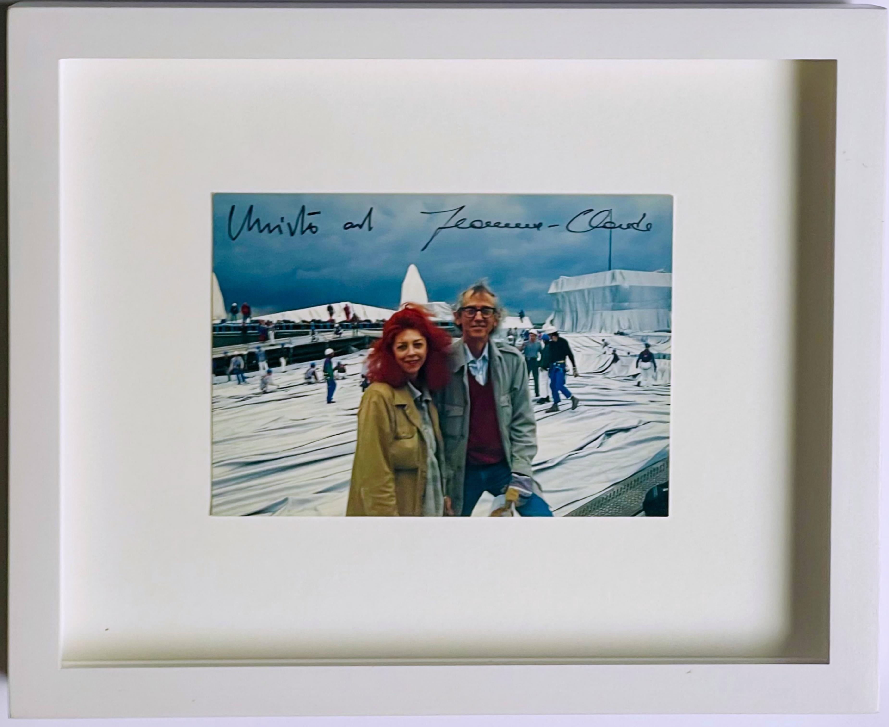 Art Card: Christo and Jeanne-Claude on the Reichstag Roof (Hand Signed), Framed