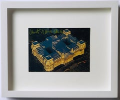 Art Card: Reichstag Aerial View, Hand Signed by Christo and Jeanne-Claude Framed
