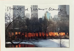 Art Card: The Gates (Hand signed by Christo and Jeanne-Claude), NY themed frame