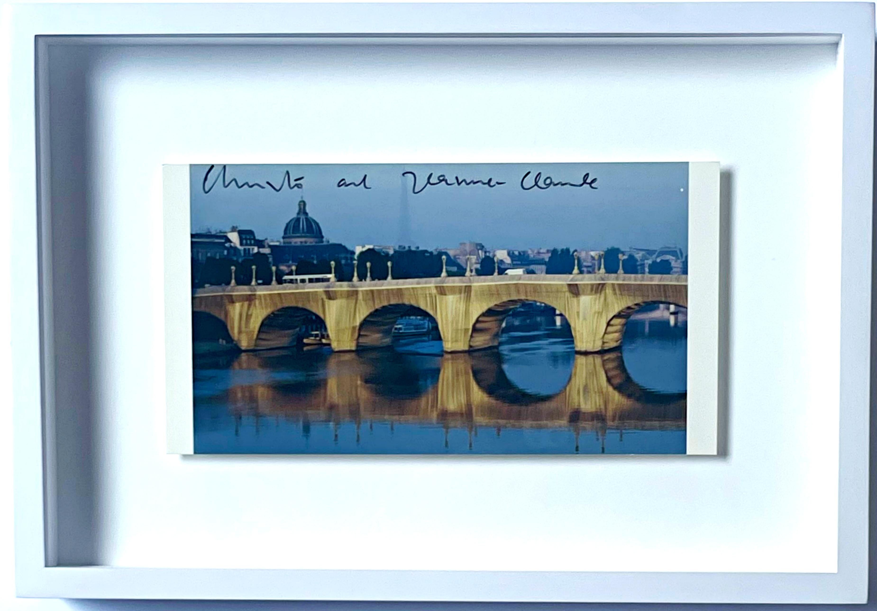 Art Card: The Pont Neuf Wrapped, Hand Signed by Jeanne-Claude and Christo Framed