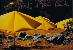 Art Card: The Umbrellas Japan-USA Hand Signed by Christo & Jeanne-Claude, Framed