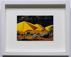 Art Card: The Umbrellas Japan-USA Hand Signed by Christo 
Jeanne-Claude, Framed