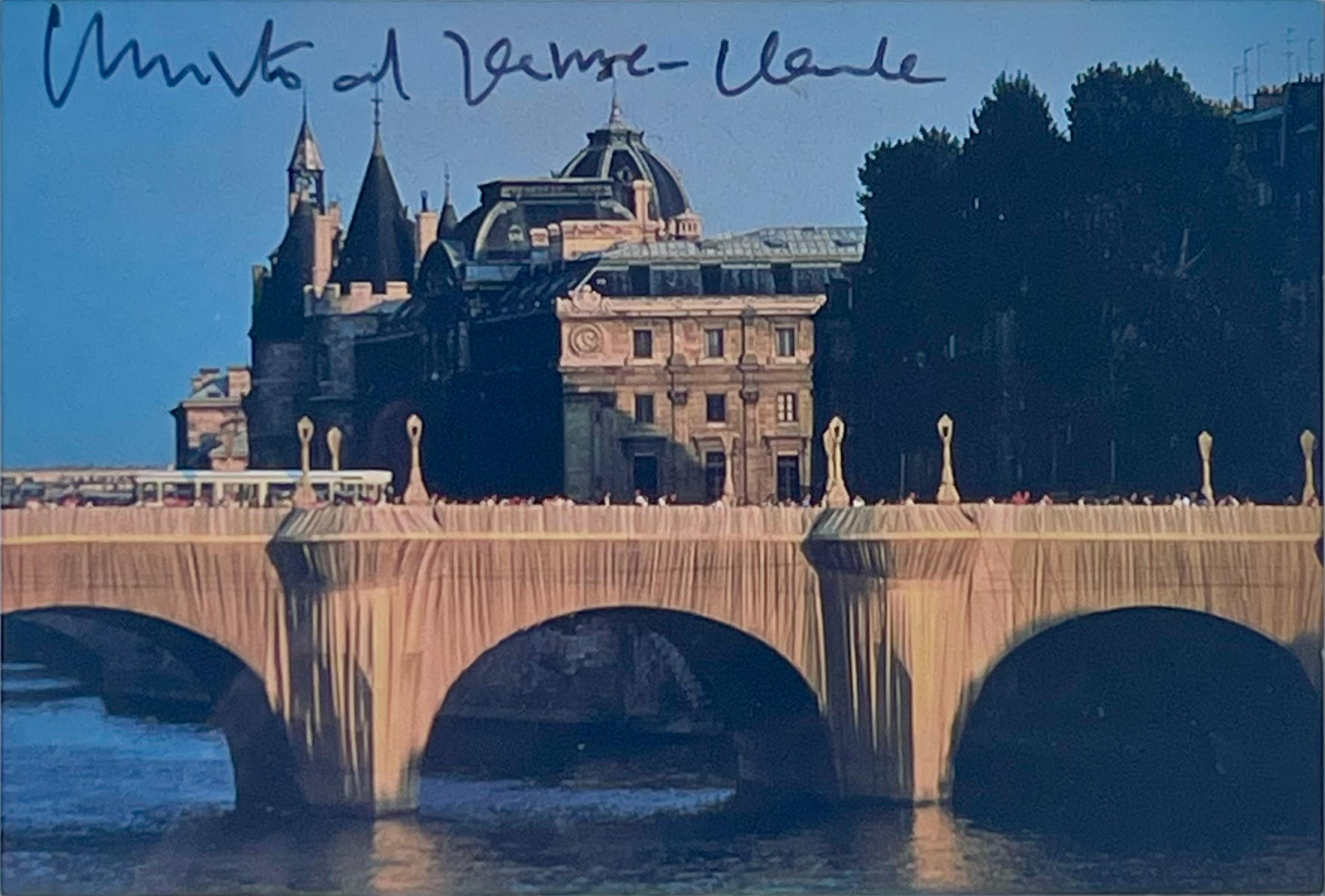 Christo and Jeanne-Claude, Art Postcard: The Pont Neuf Wrapped (Hand Signed) For Sale 1