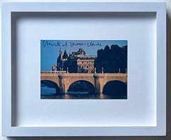 Christo et Jeanne-Claude, carte postale d'art : Le Pont Neuf enveloppé (signé à la main)
