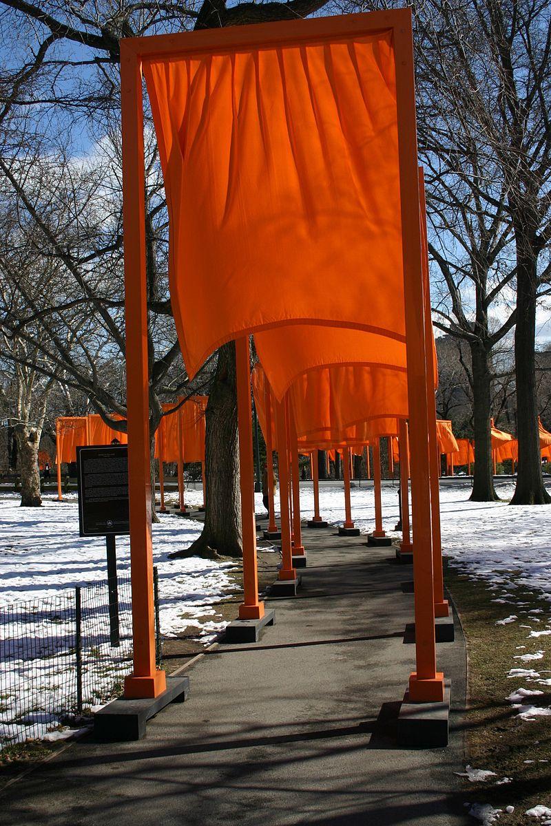 Christo and Jeanne-Claude saffron fabric square from The Gates, 2005 For Sale 3