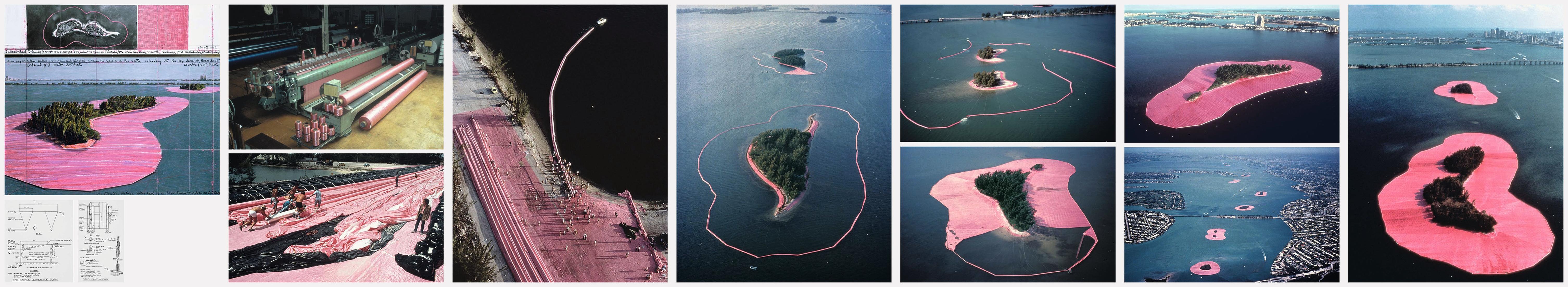 Christo und Jeanne-Claude, umgebene Inseln – Leporello, signierter Druck