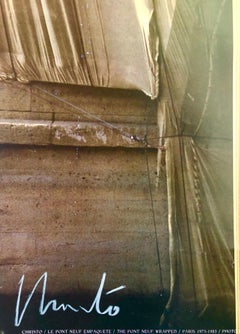 Christo Photograph, Wrapped Pont Neuf, Paris France Hand Signed Photo Print
