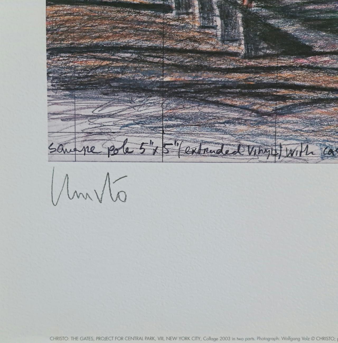 Christo, „Project for the Gates VIII“, Lithographie, 2003 – Print von Christo and Jeanne-Claude