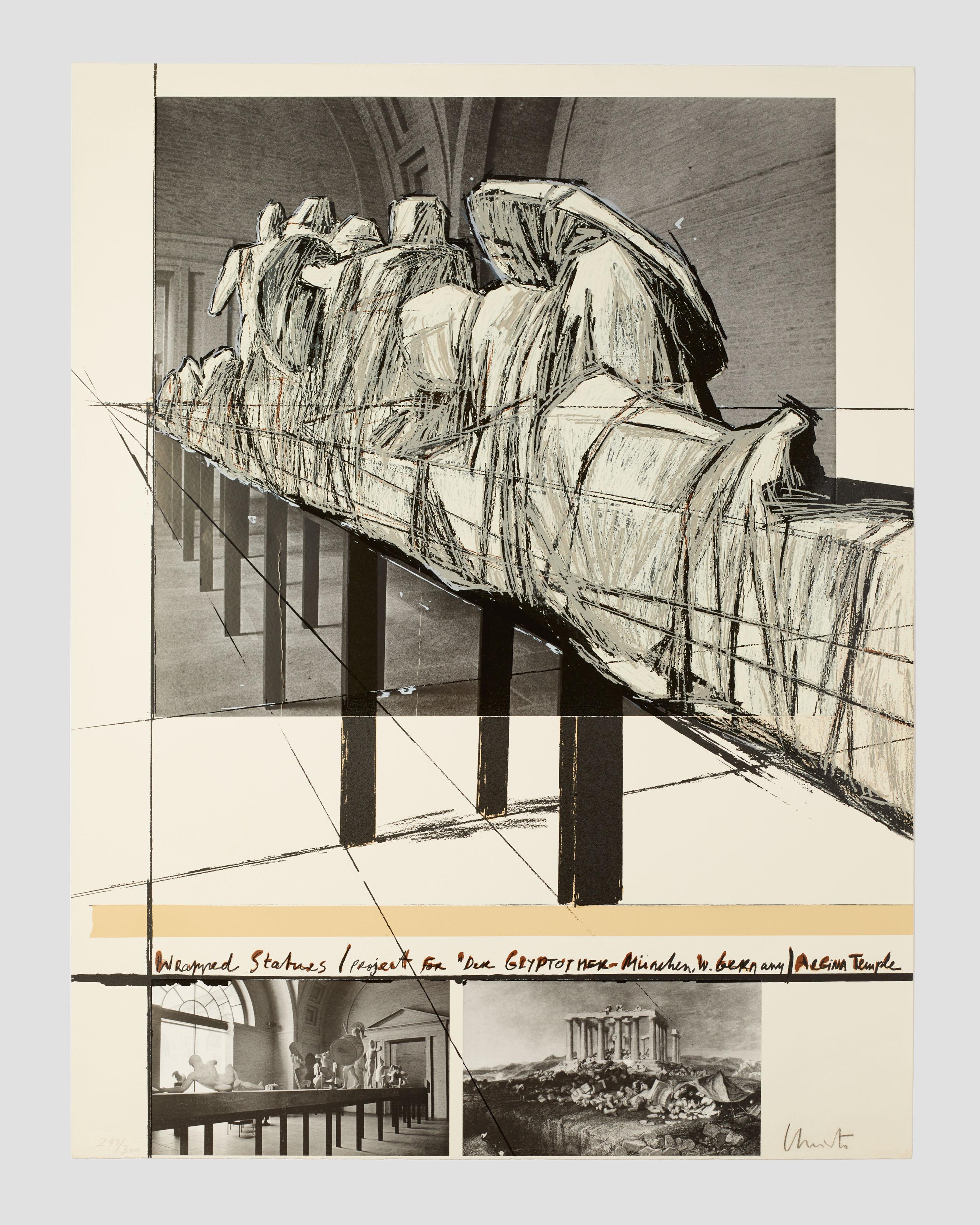 Christo Wrapped Statues, the Glyptothek (Munich) - Print by Christo and Jeanne-Claude