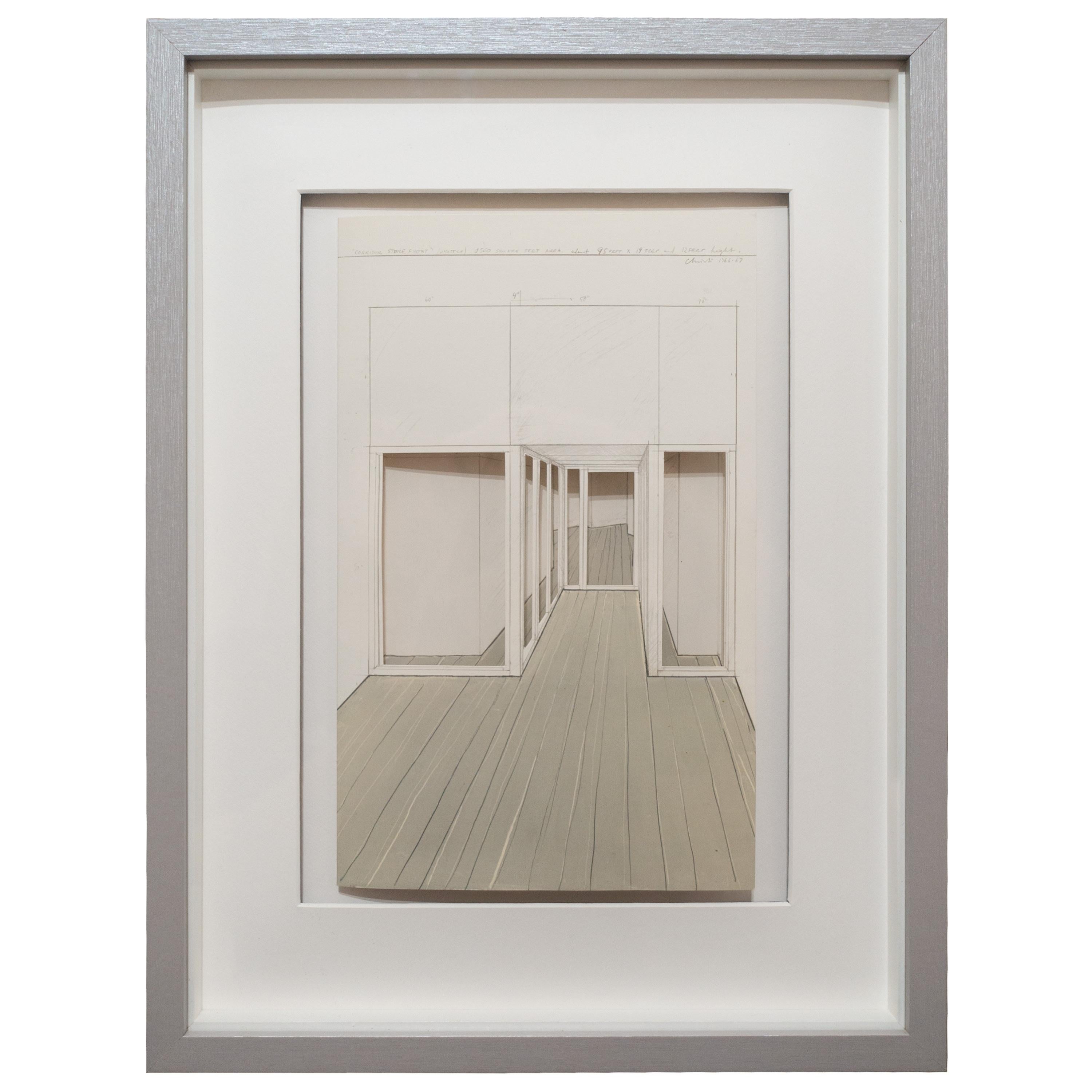 Corridor Storefront - Conceptual Print by Christo and Jeanne-Claude