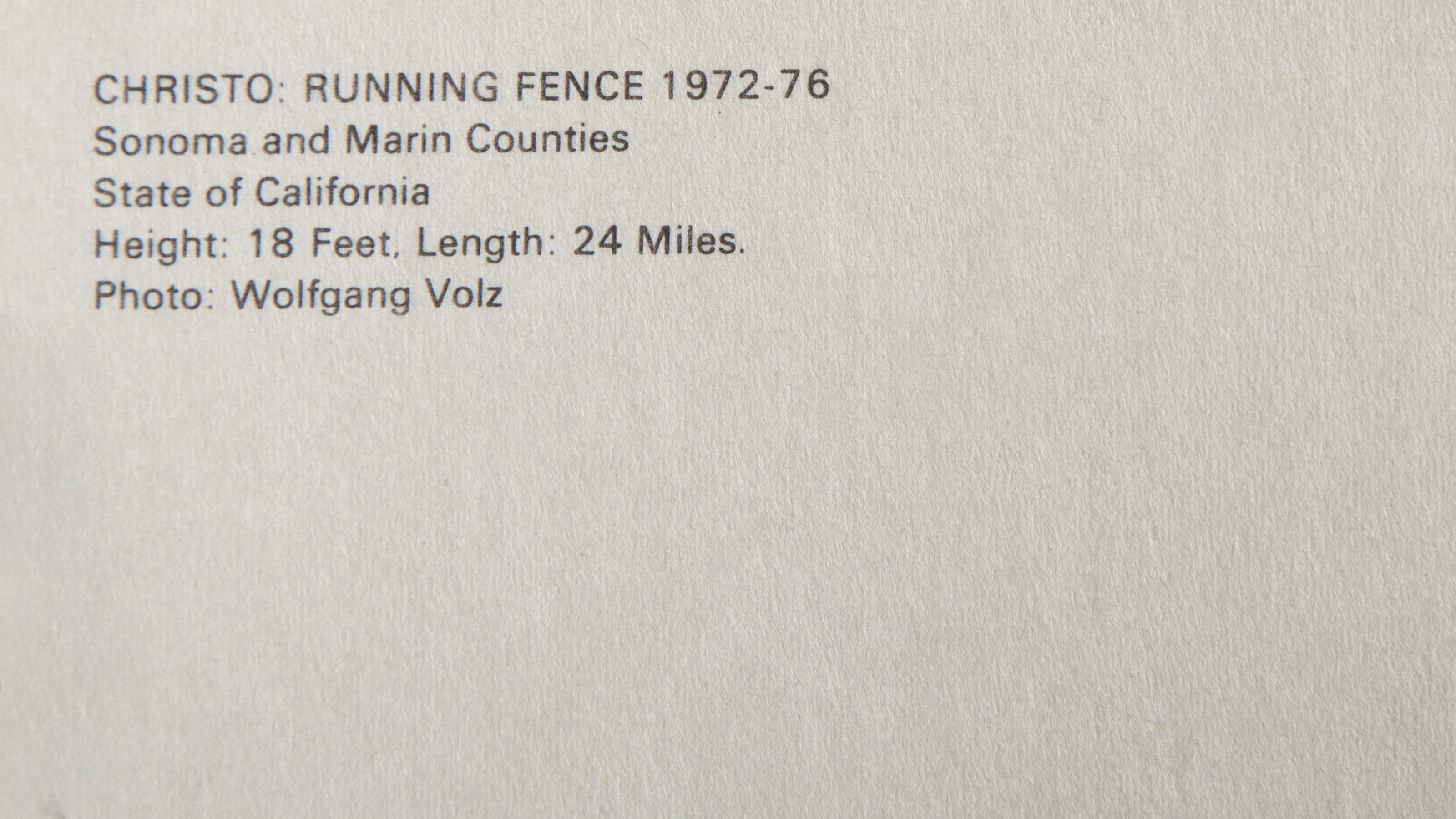 Running Fence Postcard, Postcard, signed in marker by Christo and Jeanne-Claude For Sale 1