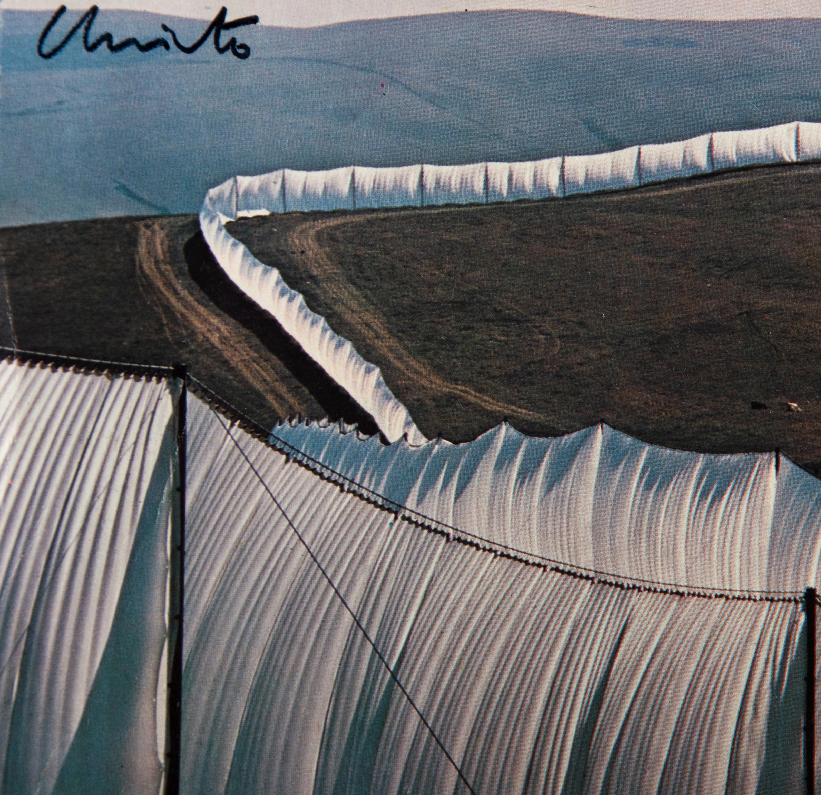 Running Fence Postcard, Postcard, signed in marker by Christo and Jeanne-Claude For Sale 2