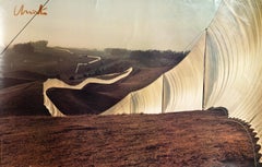 Affiche Running Fence, signée en haut à gauche par Christo et Jeanne-Claude