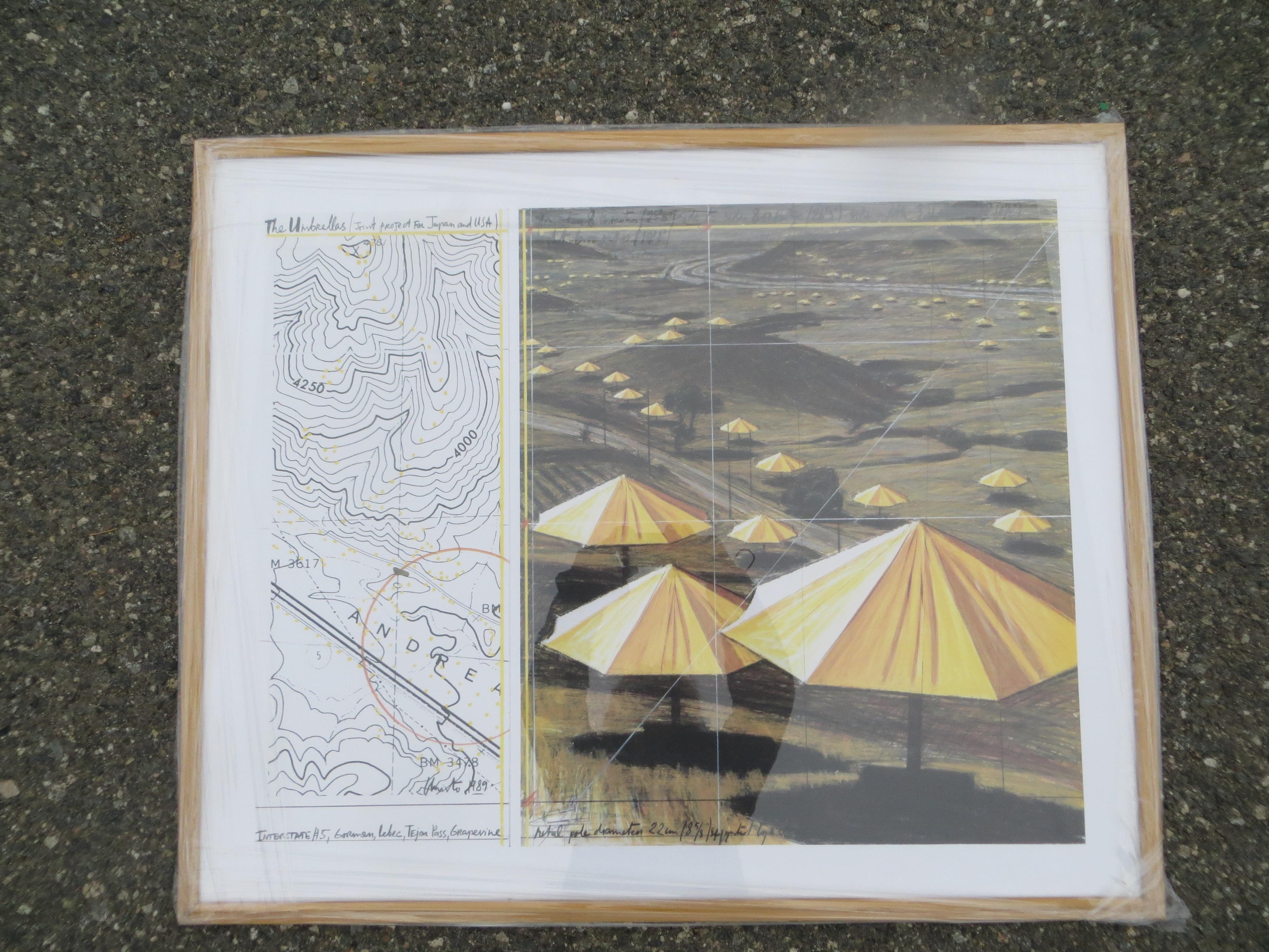 The Ambrellas by Christo Process in California and Japan Lithograph 1