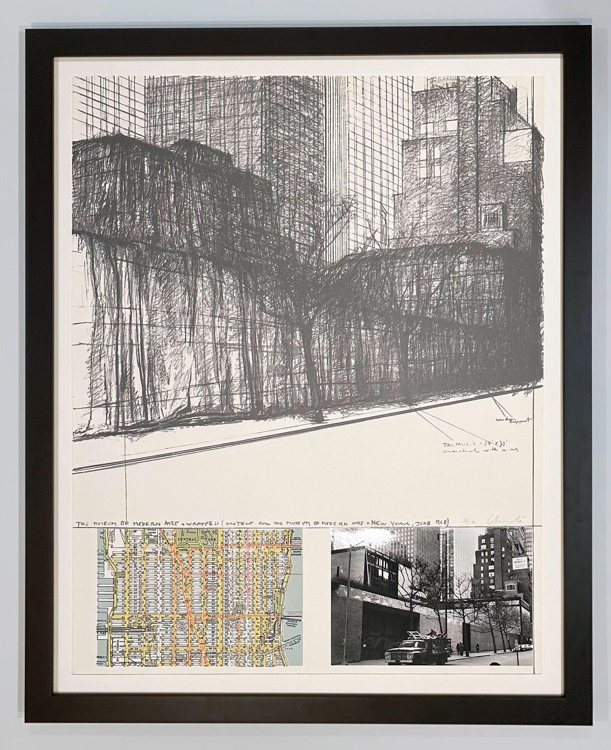 Il Museo d'Arte Moderna, Wrapped (posteriore), Progetto per New York - Print di Christo and Jeanne-Claude