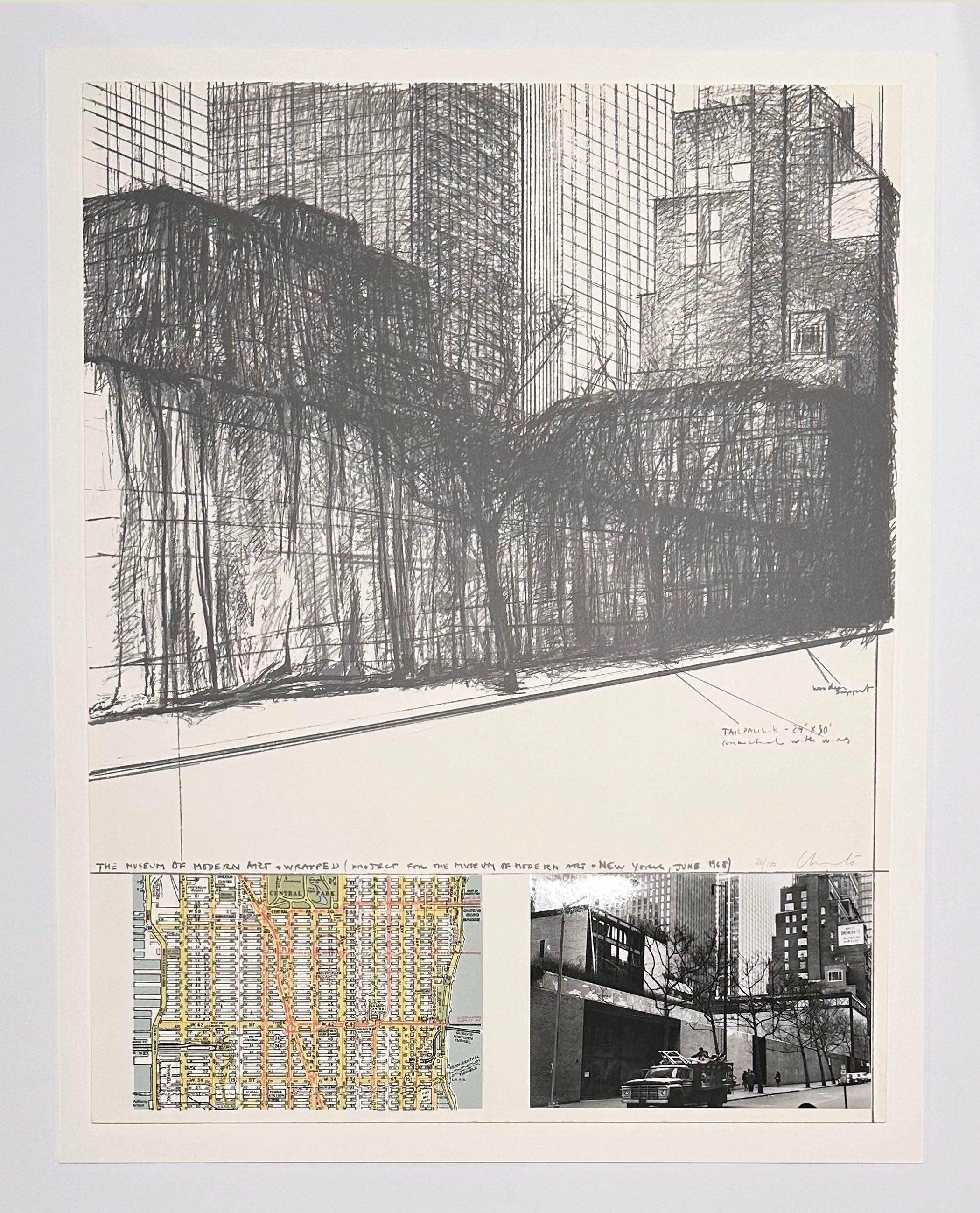 Il Museo d'Arte Moderna, Wrapped (posteriore), Progetto per New York - Print American Modern di Christo and Jeanne-Claude