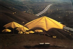 Les parapluies, affiche, signée par Christo et Jeanne-Claude