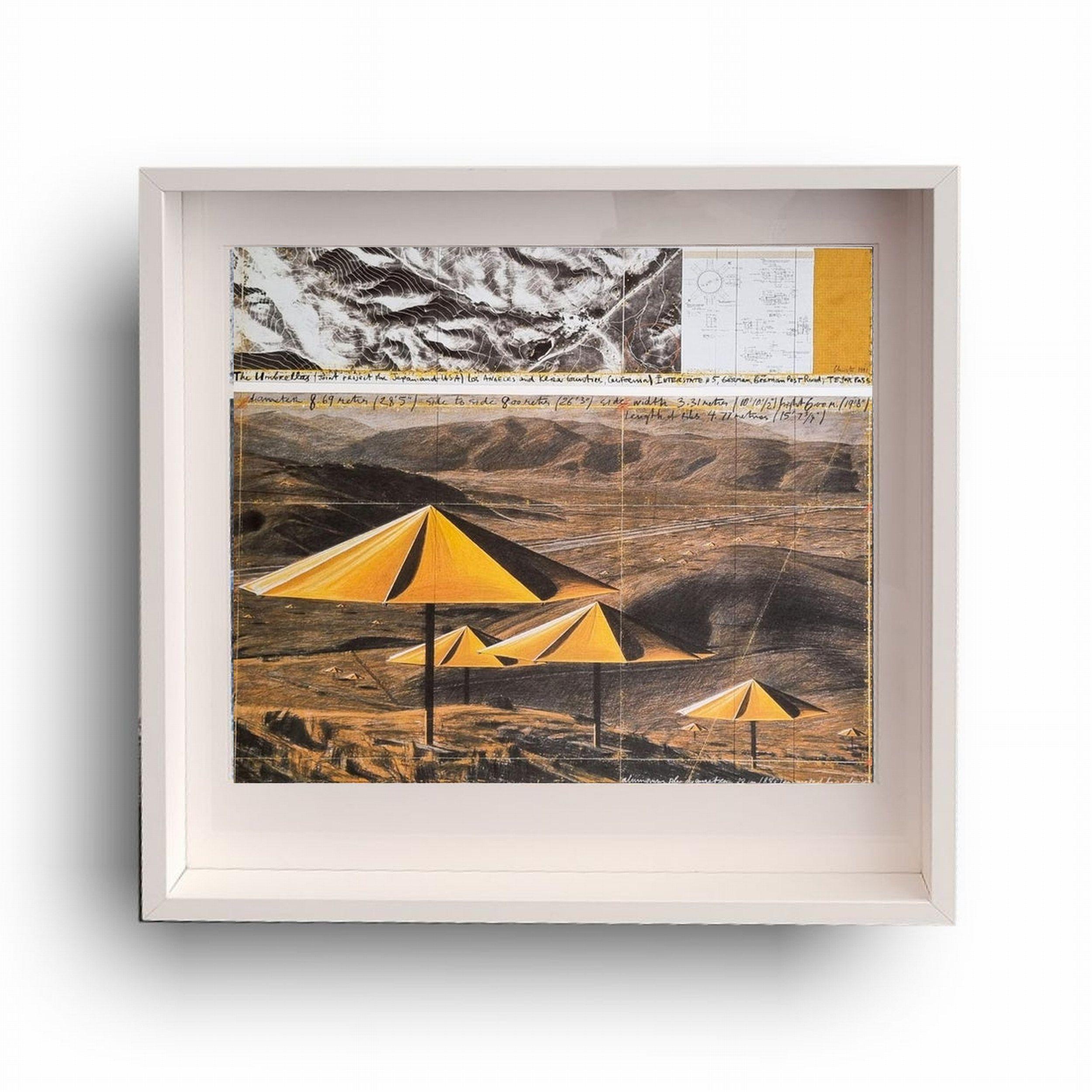 The Umbrellas (Yellow & Blue  FRAMED) - Modern Print by Christo and Jeanne-Claude