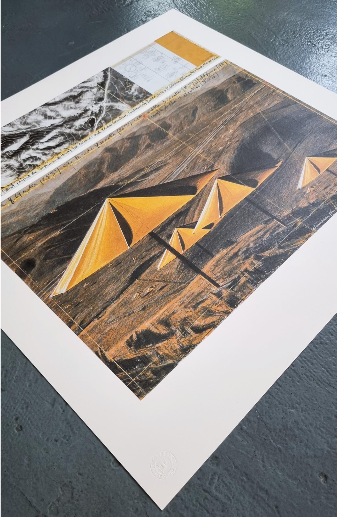 The Umbrellas (Yellow) (FRAMED - BLACK OR WHITE - YOU CHOOSE - FREE US SHIPPING) - Modern Print by Christo and Jeanne-Claude