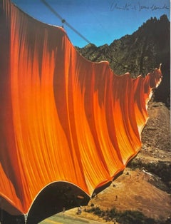 Lithographie du Colorado The Valley Curtain signée à la main par Christo et Jeanne-Claude