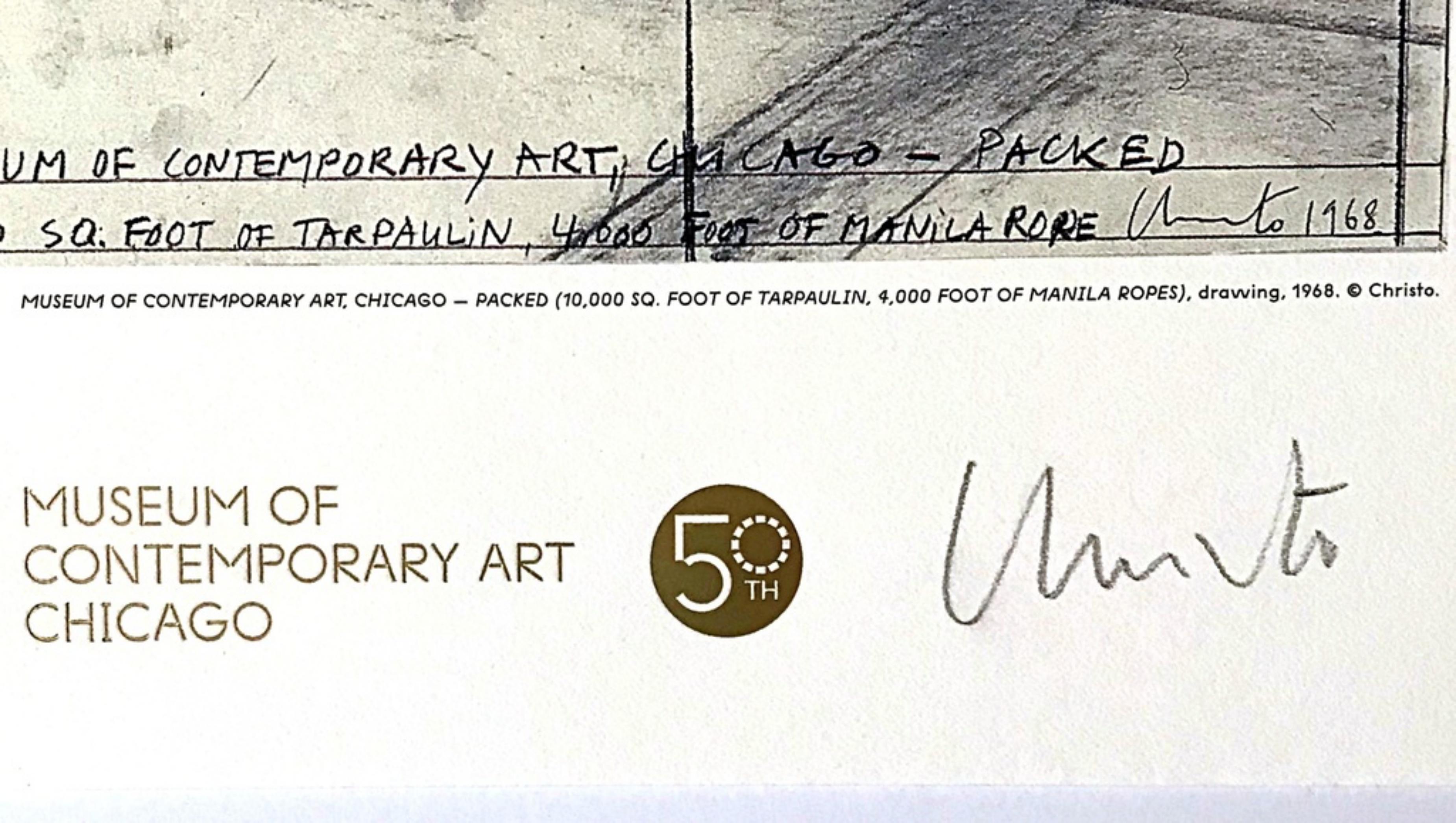 The Wrapped (MCA), Chicago 1969 (imitierte Auflage von 200 Exemplaren, handsigniert von Christo) (Pop-Art), Print, von Christo and Jeanne-Claude