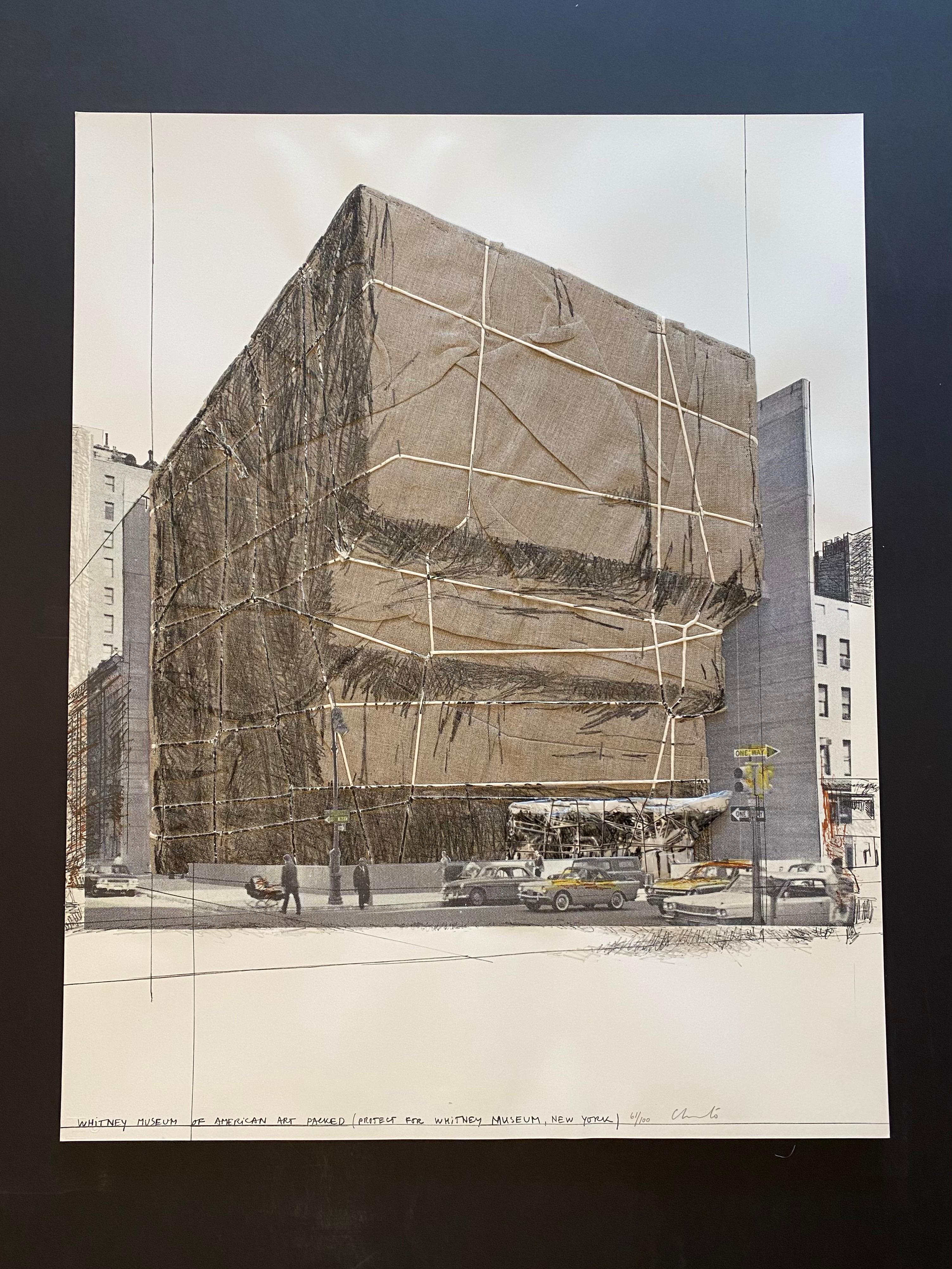 Whitney Museum of American Art, Packed, Project for New York - Print by Christo and Jeanne-Claude