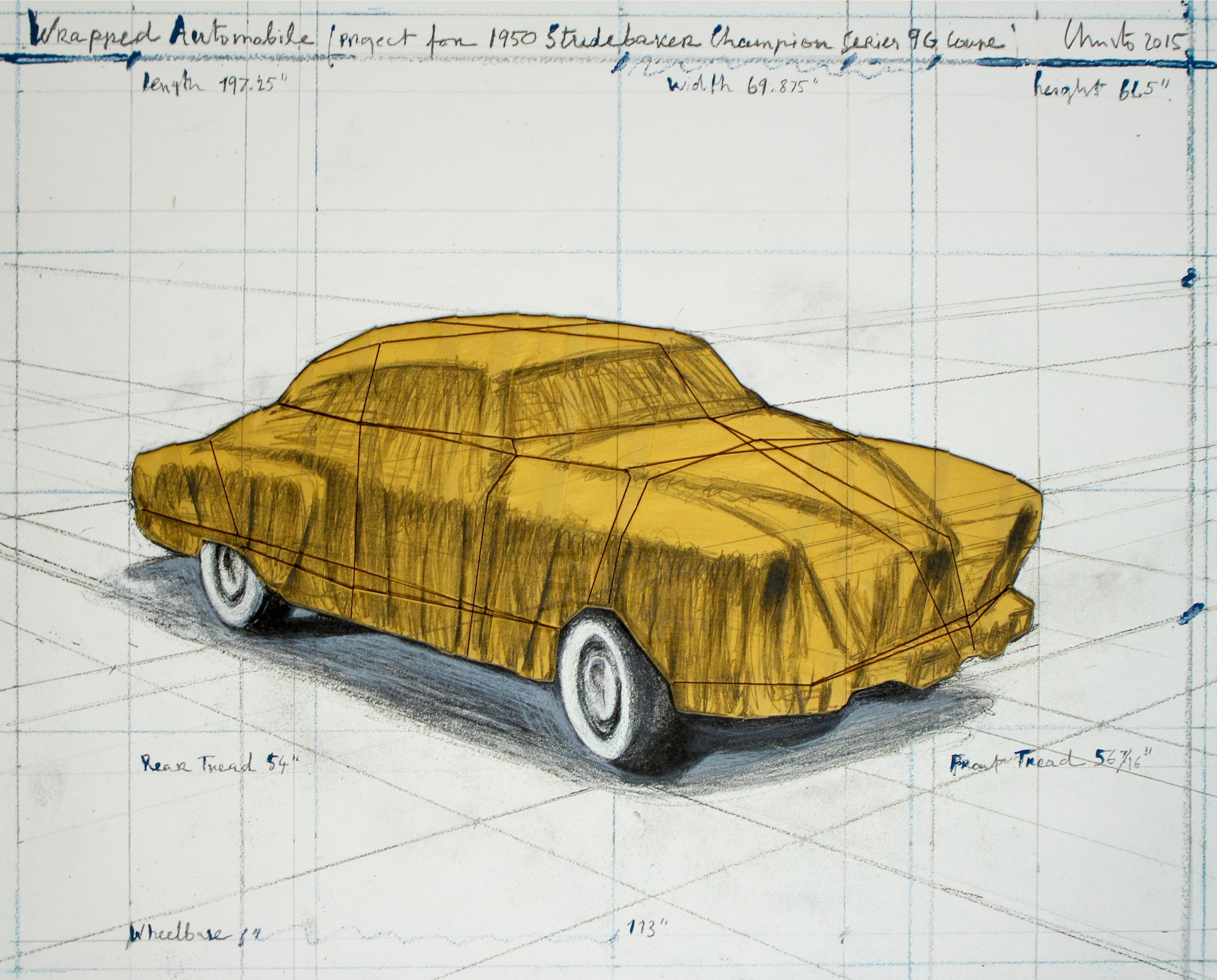 Christo and Jeanne-Claude Figurative Print - Wrapped Automobile (Project for 1950 Studebaker Champion, Series 9 G Coupe)