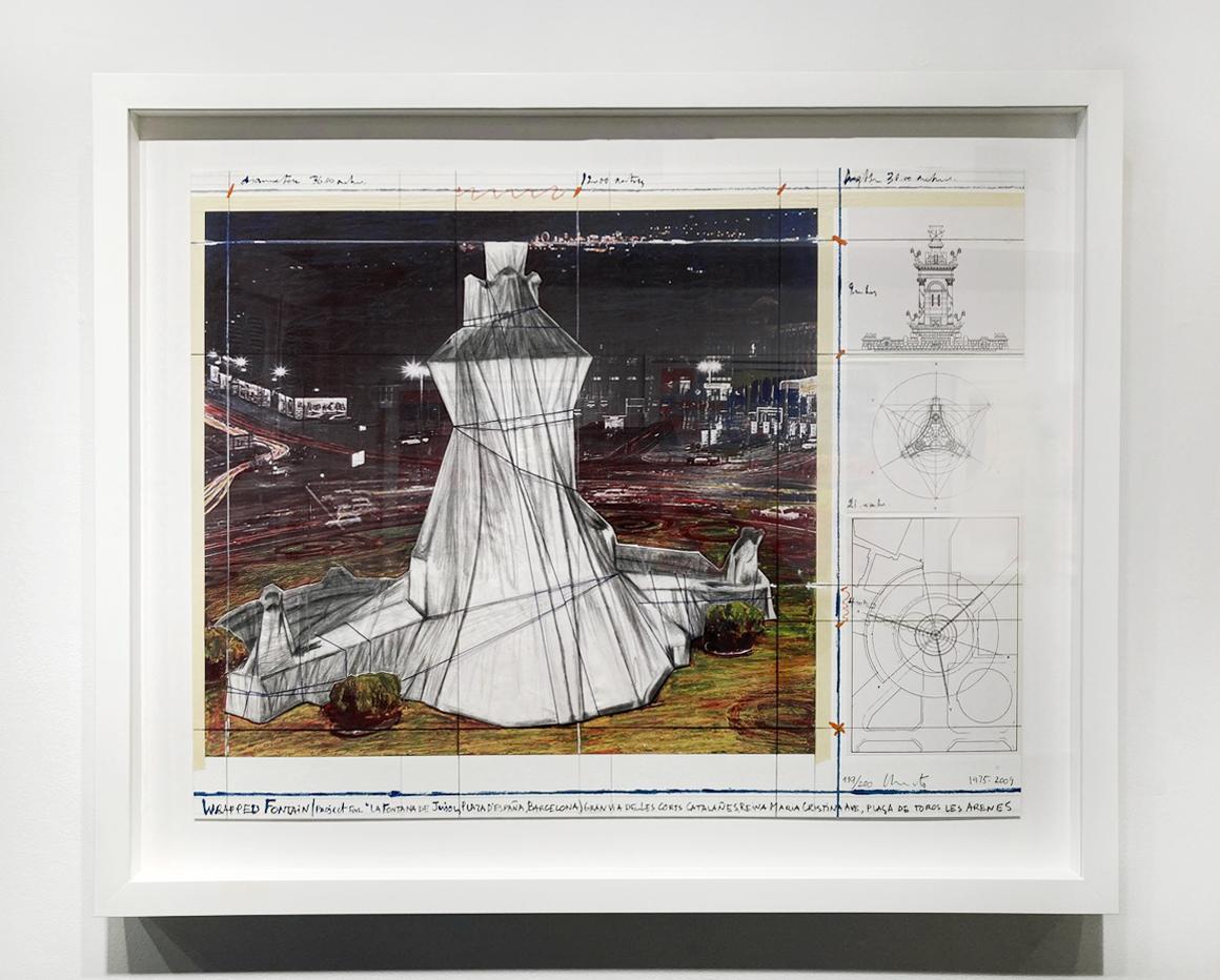 Wrapped Fountain - Print by Christo and Jeanne-Claude