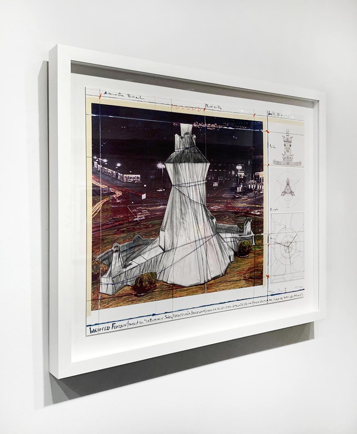 Wrapped Fountain - Conceptual Print by Christo and Jeanne-Claude