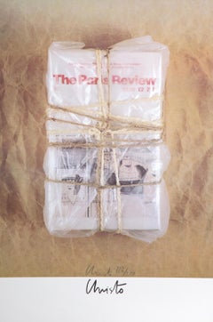 Vintage Wrapped Paris Review, Offset Lithograph by Christo and Jeanne-Claude