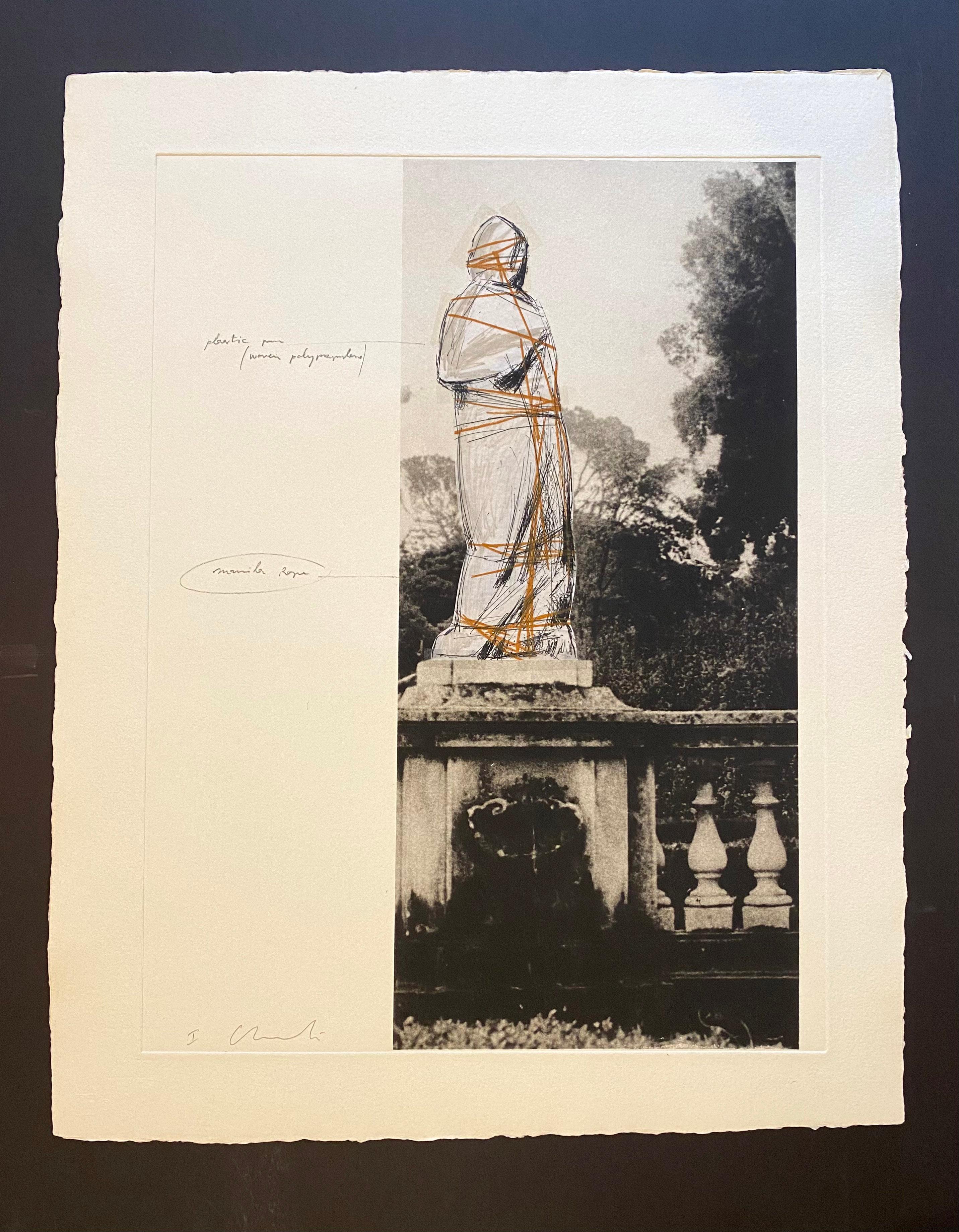 Christo and Jeanne-Claude Landscape Print - Wrapped Venus, Project for Villa Borghese, Rome