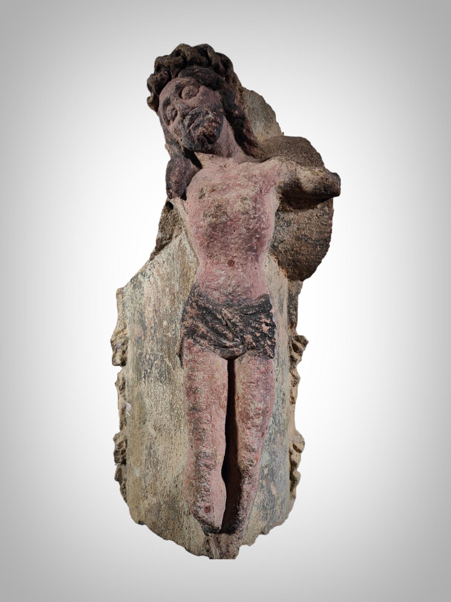 Christo Carved Stone Sculpture, France, 15th Century: Museum-Quality Masterpiece In Good Condition For Sale In Madrid, ES