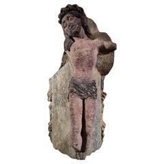 Geschnitzte Steinskulptur von Christo, Frankreich, 15. Jahrhundert: Meisterwerk in Museumsqualität