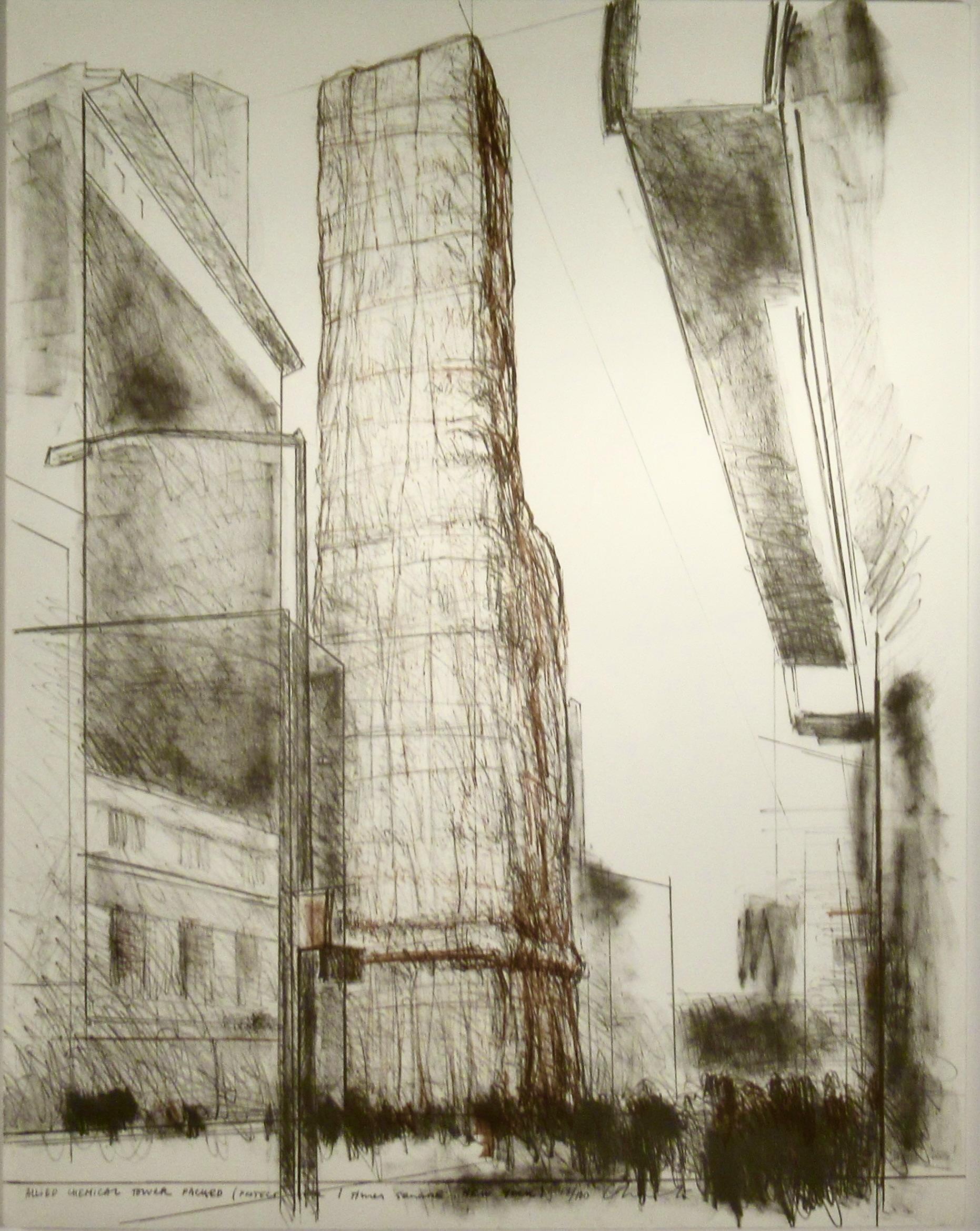 Packed, Projekt für Nummer 1 Time Square New York, „Allied Chemical Tower“ – Print von Christo Javacheff