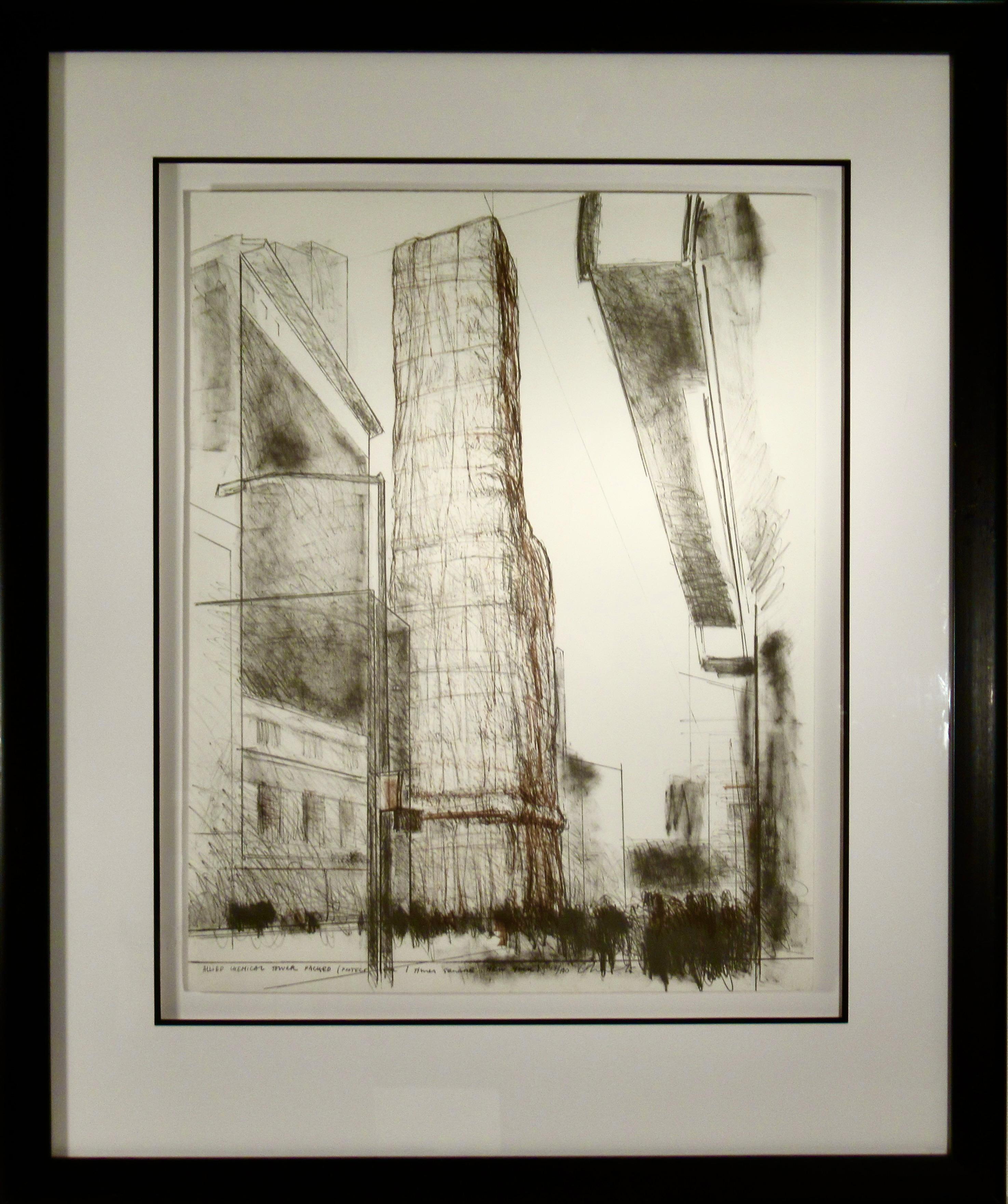 Christo Javacheff Abstract Print – Packed, Projekt für Nummer 1 Time Square New York, „Allied Chemical Tower“